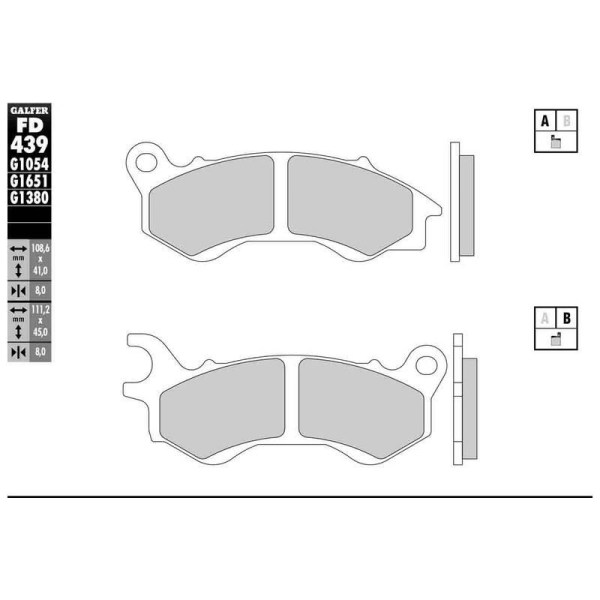 GALFER Bremsbelag Galfer Semi-Metal (Paar)