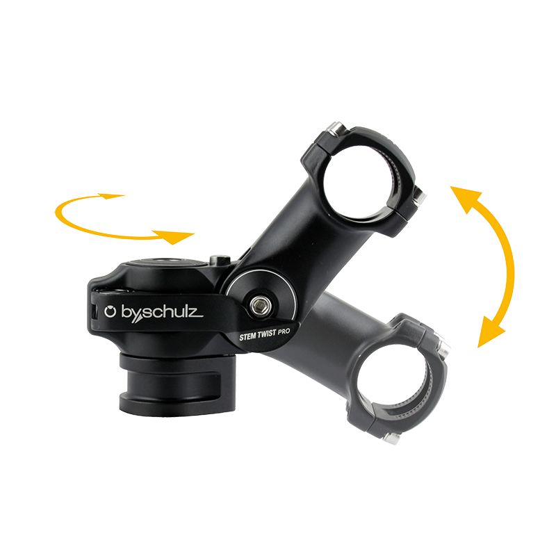 by.Schulz Vorbau, STEM TWIST PRO SDS 31.8 Ausladung:103 Winkel: -30°/+50° Klemm-ID:28.6 ALU 3D black