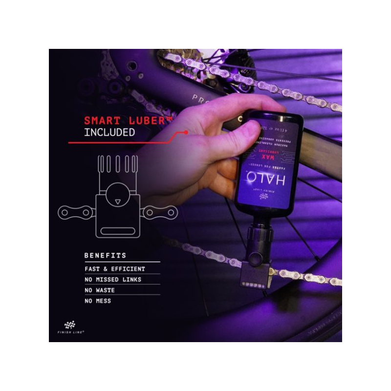 FinishLine Kettenwachs, HALO™ - WAX Schmiermittel 120ml, inkl. Smart Luber