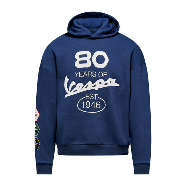 Vespa Vespa Hoodie 80th Anniversary Navy Blue