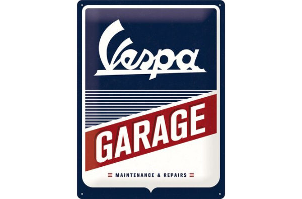Vespa BLECHSCHILD VESPA GARAGE 30x40CM